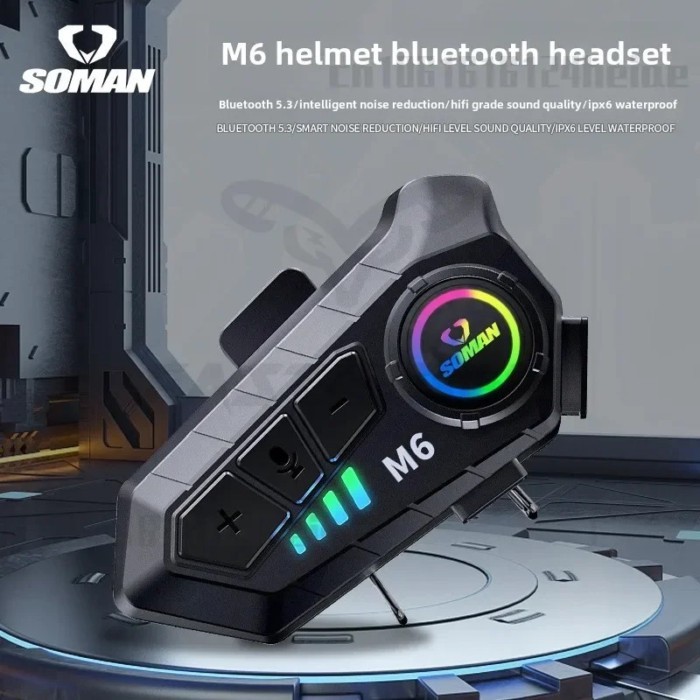 SOMAN Motorcycle Full Helmet Bluetooth Headset Long-lasting Battery Half Helmet Bluetooth Headset H