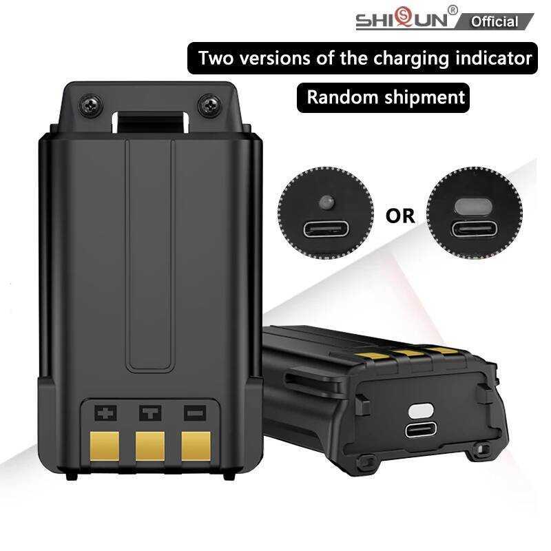 ▥  Uv-5R สำหรับวิทยุสื่อสาร, แบตเตอรี่ Li-Ion 1800Mah/3800Mah USB Type C ชาร์จเร็วแบตเตอ