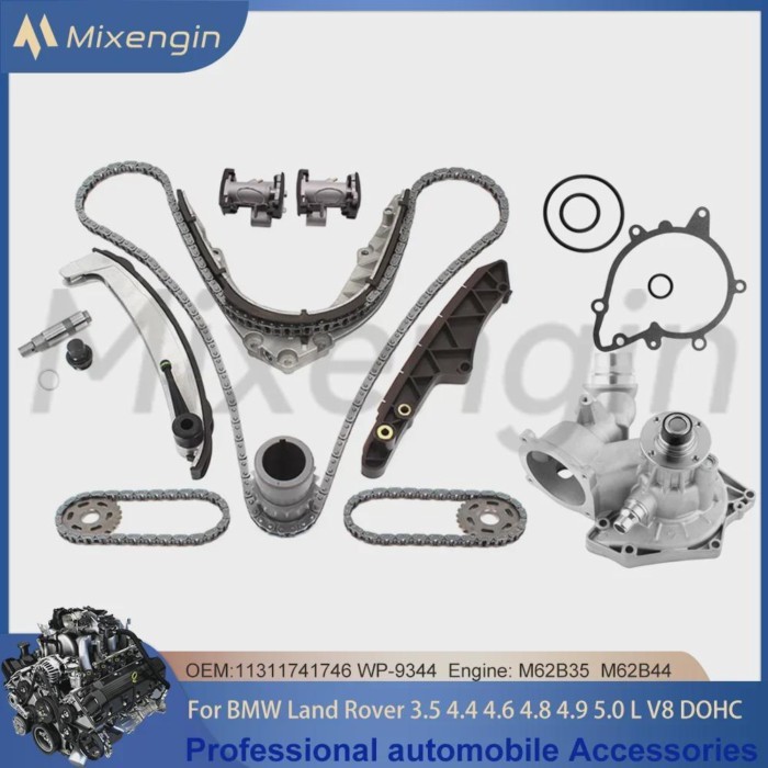 Timing Chain Kit With Water Pump For BMW 735i 740i 840ci X5 Z8 Land Rover 3.5 4.4 4.6 4.8 4.9 5.0 L