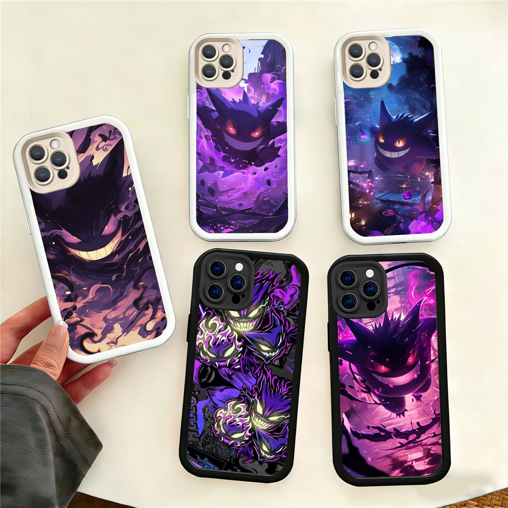 WC29 เคส Pokemon Gengar สําหรับ Hp ชุบ iPhone X 8 XR 7 13 6 11 Plus วัสดุ TPU