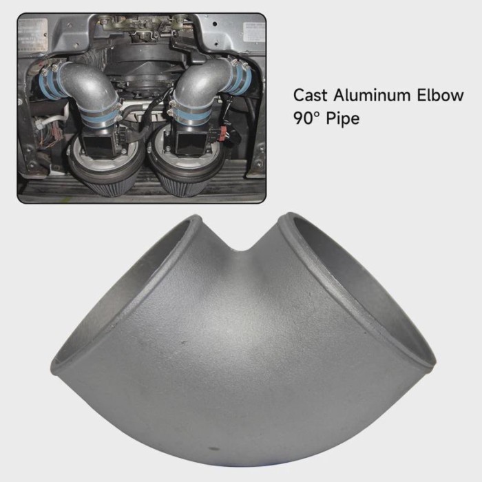 Aluminum silver Pipe Joiner 102mm  Cast 90 Degree Elbow Pipe Turbo Intercooler pipe 90 degree