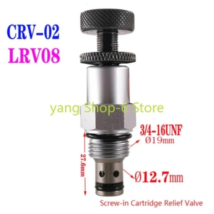 1X Hydraulic Relief Valve LRV-08 Pressure Relief Valve Manual Adjustable Pressure Valve Overload Va