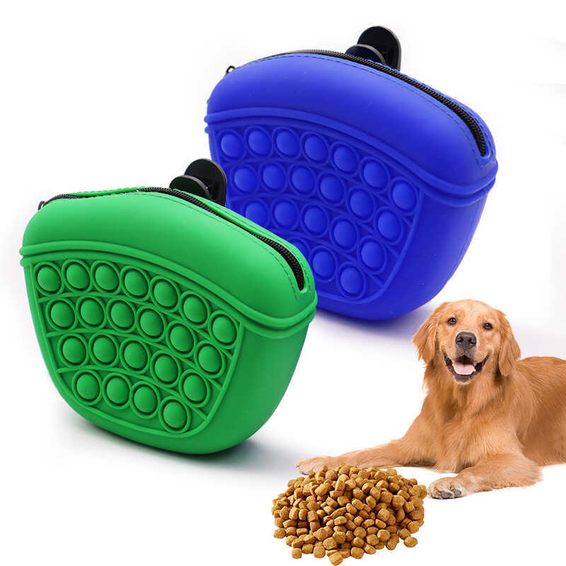 กระเป๋าใส่อาหารสุนัขซิลิโคน Pet Outing Training Snack Bag กระเป๋าคาดเอวแบบพกพา Training Dog Snack Ba