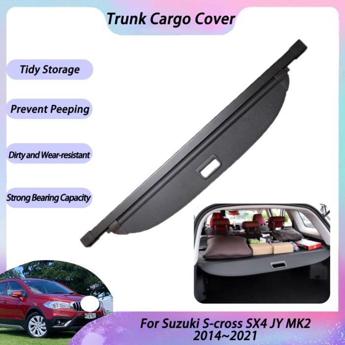 Car Trunk Cargo Cover For Suzuki S-cross SX4 JY MK2 2014~2021 2015 2016 2018 2023 Curtains Tray Shi