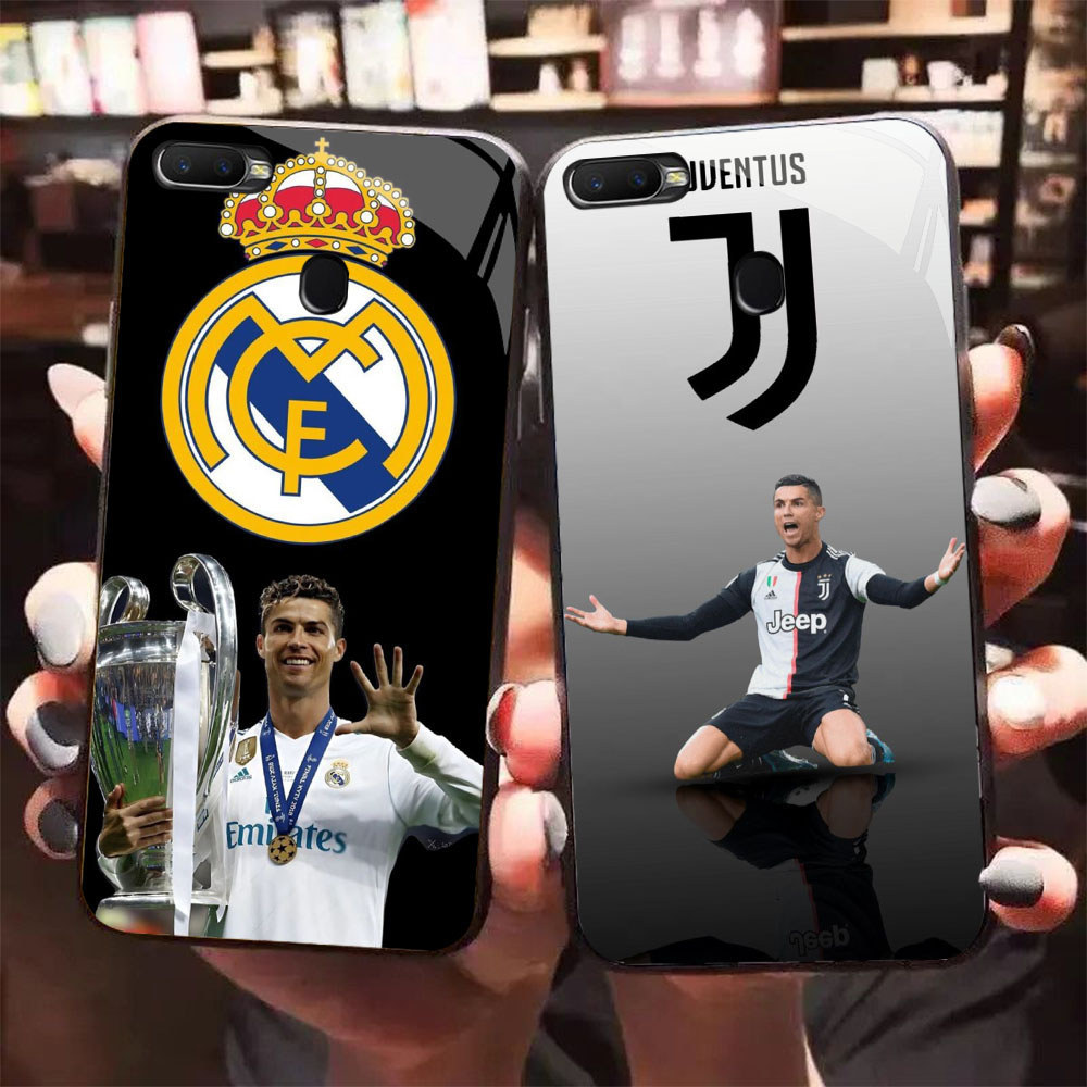 HW-13 FC CR7 แก้วปลอกสําหรับ OPPO Realme F7 A7 A12 F9 A12S A11K F5 A5S 2 Pro