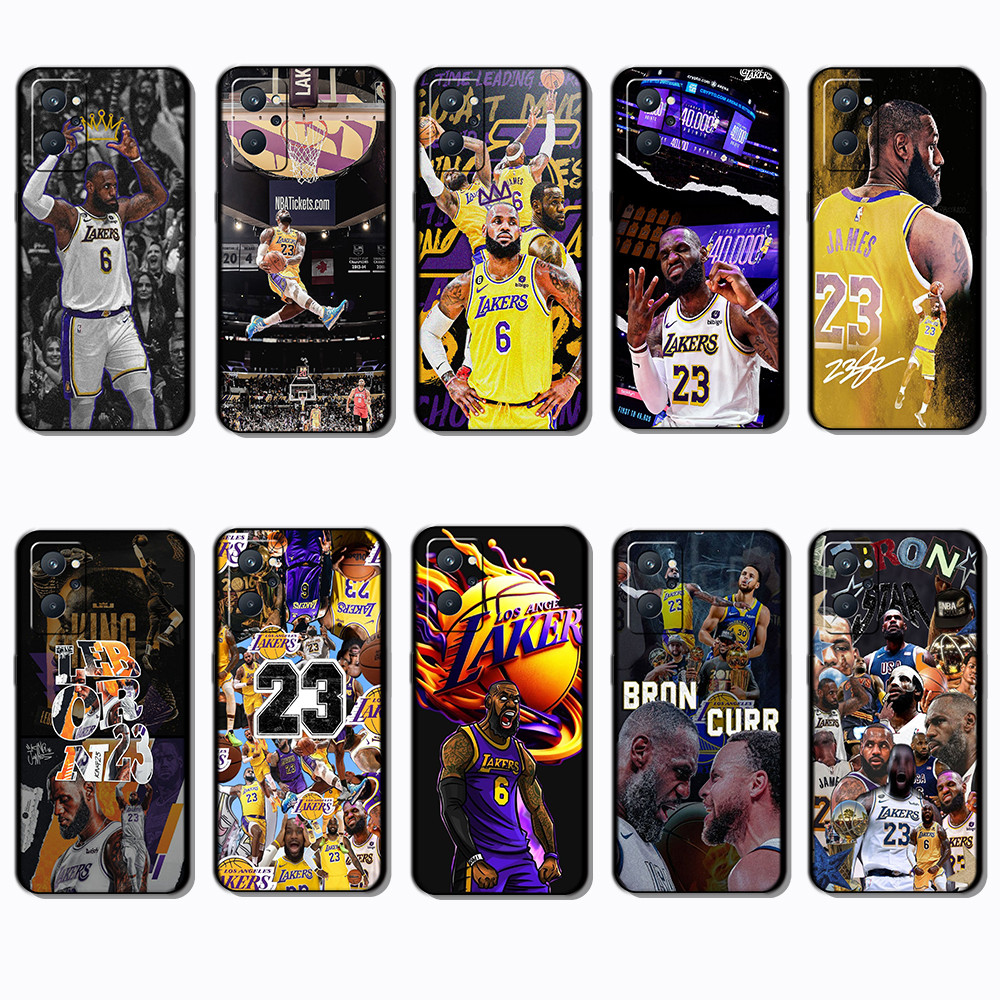 สําหรับRealme 9 Pro Plus 9i 4G 12 Lite 12X 12 + 13 LeBron James Black Edge Full Coverageเคสโทรศัพท์T