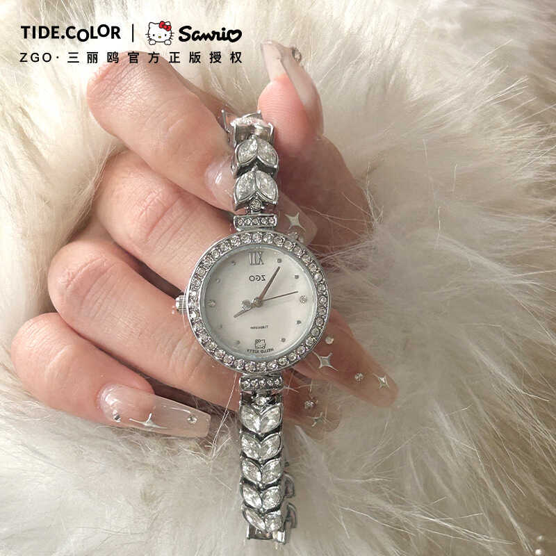 ZGO ของแท้ฮ่องกงร่วมแบรนด์ HelloKitty นาฬิกาผู้หญิงสร้อยข้อมือนางเงือกนาฬิกา ins สไตล์ Niche Light ห