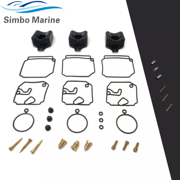 6H4-W0093 3 Sets Carburetor Repair Kit 6H4-W0093-03 For Yamaha 2 Stroke 40HP 50HP Outboard 6H4-W009