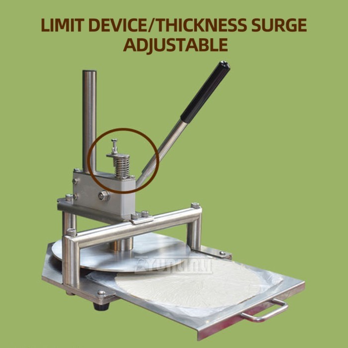 Manual Pizza Former Dough Press Machine Stainless Steel Dough Flattening Machine Commercial Food Pr