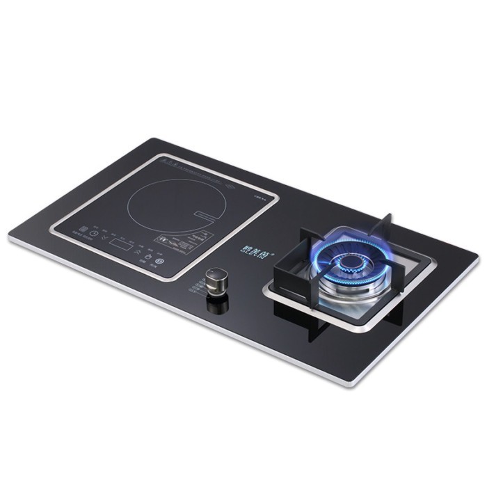 Kitchen Embedded Gas Stove Induction Cooker Timing Energy-saving Fierce Stove Double Cooktop Flip-t