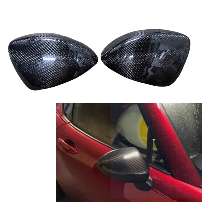 Rear View Mirror Cover For Mazda MX-5 Miata MX5 2016-2025 Real Carbon Fiber Side Exterior Rearview