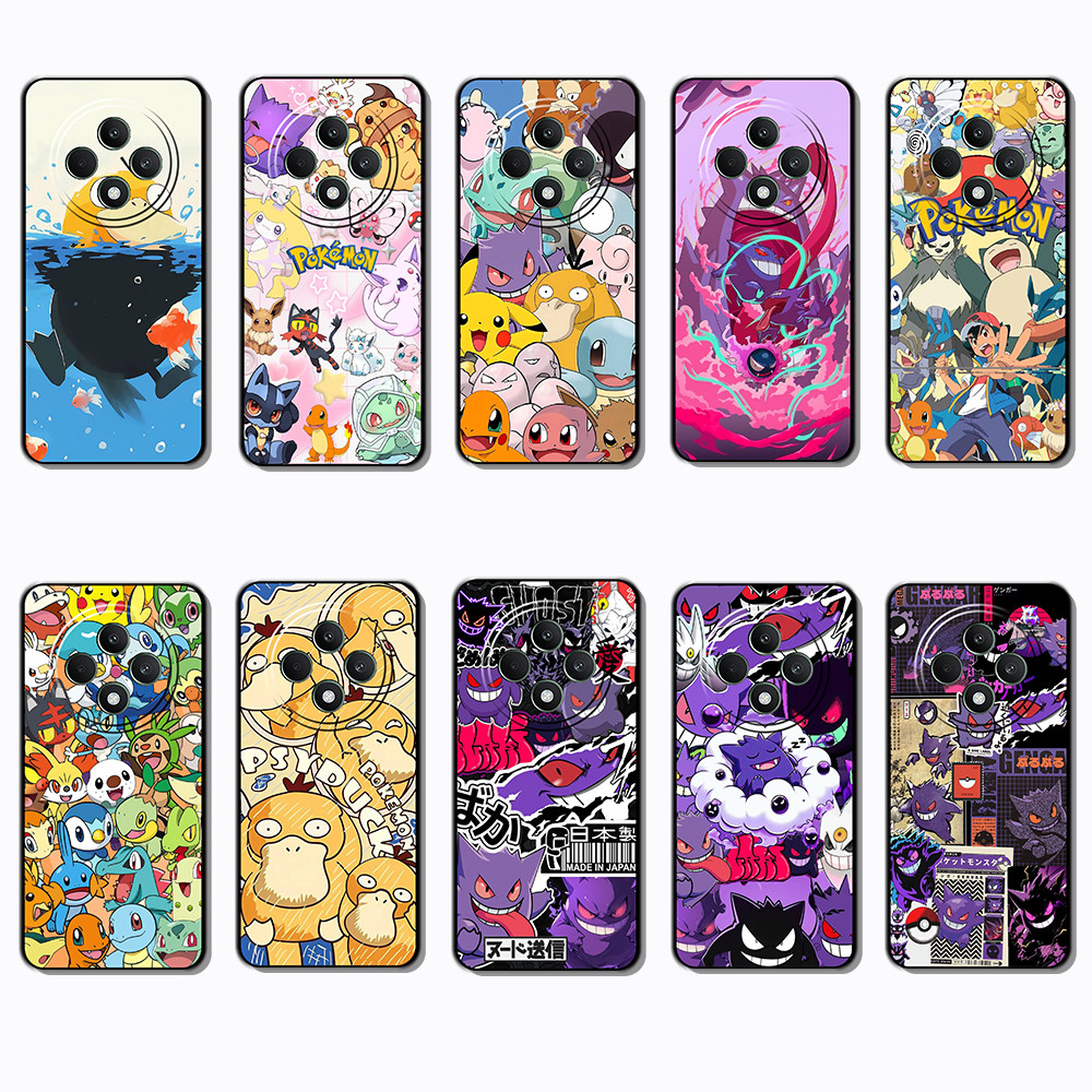 สําหรับ OPPO F5 F7 F9 F11 F25 F27 K12X R9S pokedex ขอบสีดําเต็มรูปแบบเคสโทรศัพท์ TPU | Defense Again