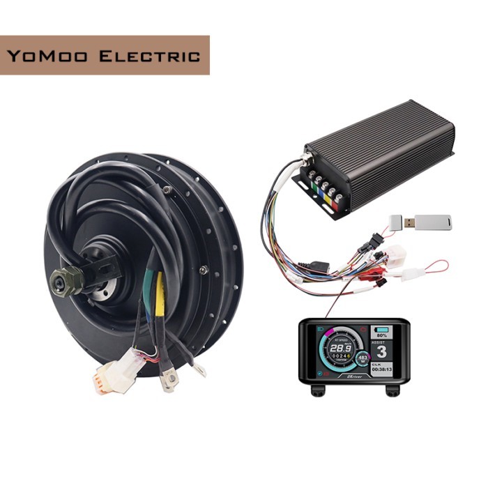 QS205 150mm Dropouts 3000W Spoke Wheel Hub Motor with Sabvoton Mqcon SVMC72150-APT V2 Controller An