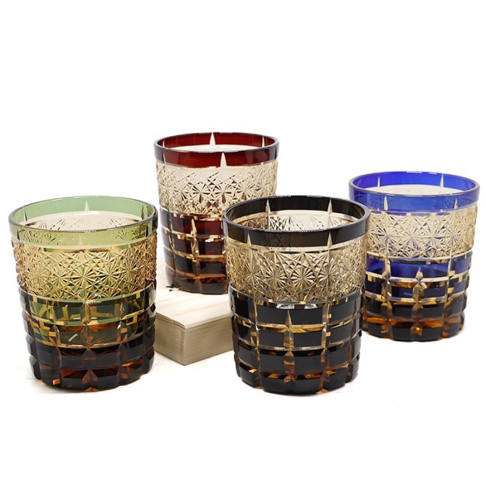 Japanese Hand Engraved Whisky Crystal Sake Glass Edo Kiriko Glasses
