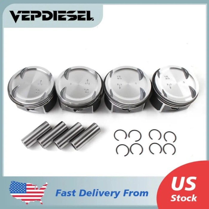 4x Pistons & Rings Set Φ82mm For Mercedes-Benz W203 W204 A209 C200K 1.8L M271 2710300024 2710302217