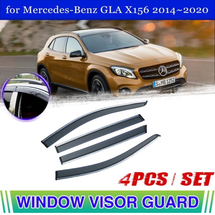 Car Window Visor for Mercedes-Benz GLA X156 200 180 220 2014~2020 Door Smoke Vent Awning Rain Eyebr