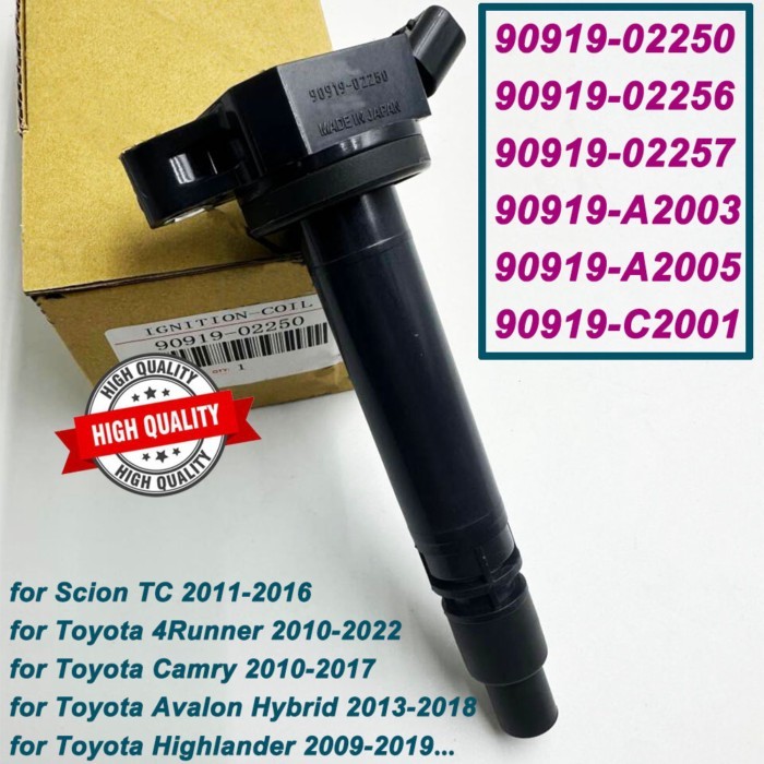 New 90919-02250 90919-02256 Ignition Coil For TOYOTA LEXUS Scion TC 90919-02257 90919-A2003 90919-A