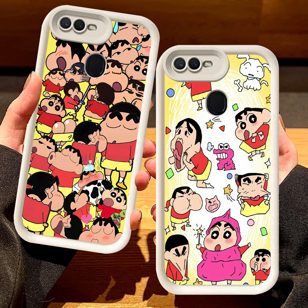 G-66 Crayon Shinchan Casing สําหรับ OPPO A11K F9 Pro A7 F7 A12 A5S F5 A12s สีดําและสีขาว