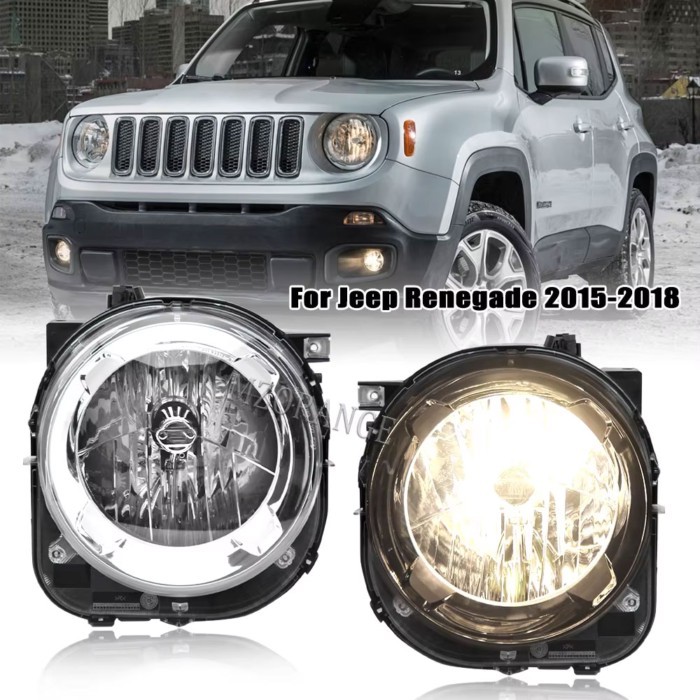 New Halogen Headlight For JEEP Renegade 2015 -2018 DRL Running Lights Beam Headlights Foglights Aut