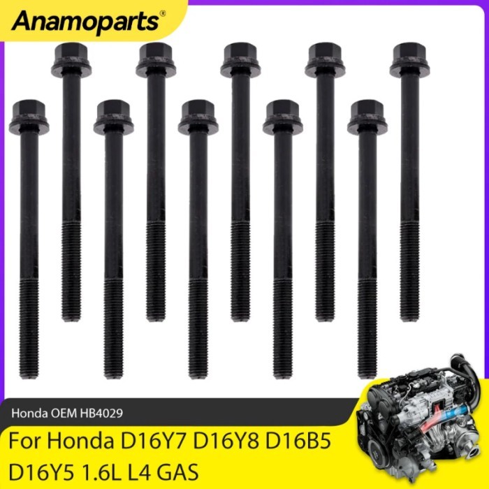 Engine Parts Cylinder Head Bolt Set Fit 1.6 L For Honda Civic Del Sol CX DX LX EX HX D16Y7 D16Y8 D1