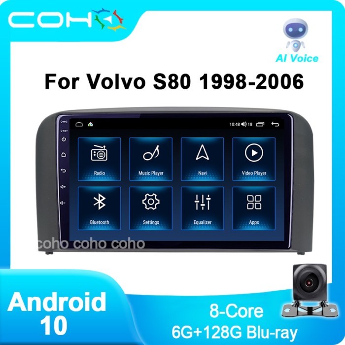 RAM 8G  ROM 256G  Wifi Android 10 COHO For Volvo S80 1998-2006 Car Radio Multimedia Video Player Na