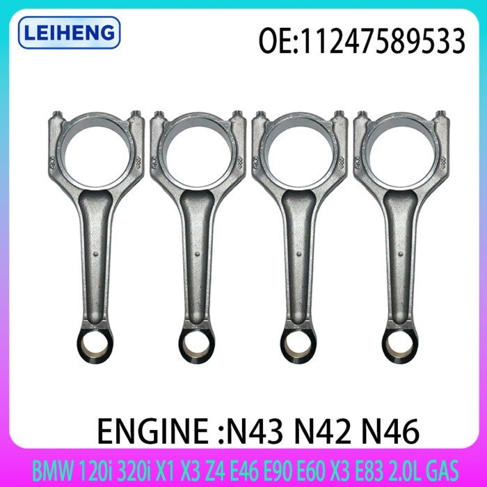 4PCS Connecting Rod Set Fit For BMW 120i 320i X1 X3 Z4 E46 E90 E60 X3 E83 N43 N42 N46 N46N 2.0L L4