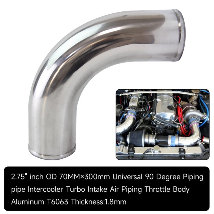 70mm 2.75" /76mm 3.0" /80MM 3.15'' inch 90 Degree Elbow Aluminum Turbo Intercooler Pipe Piping Tubi