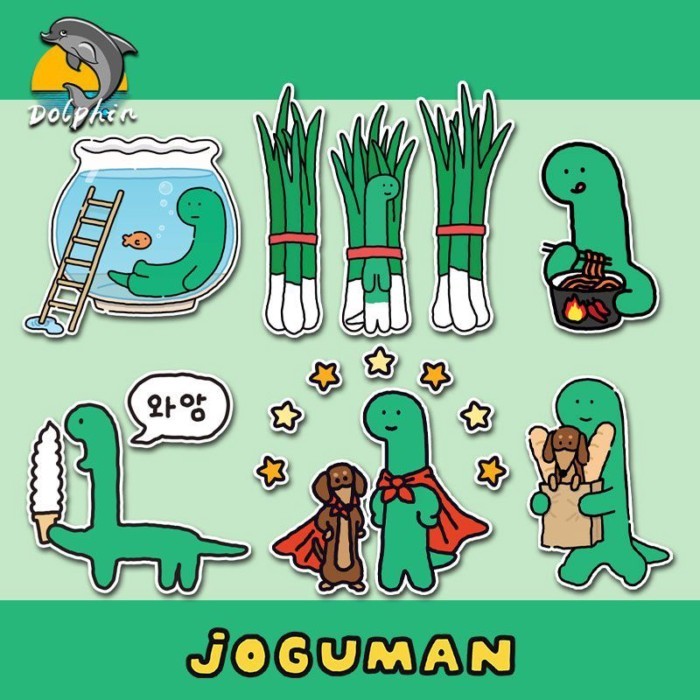 Joguman ไดโนเสาร์น้อย Praguman joguman สติ๊กเกอร์ติดรถสะท้อนแสง มอเตอร์ไซค์ไฟฟ้า กระจกหน้าต่างด้านหล