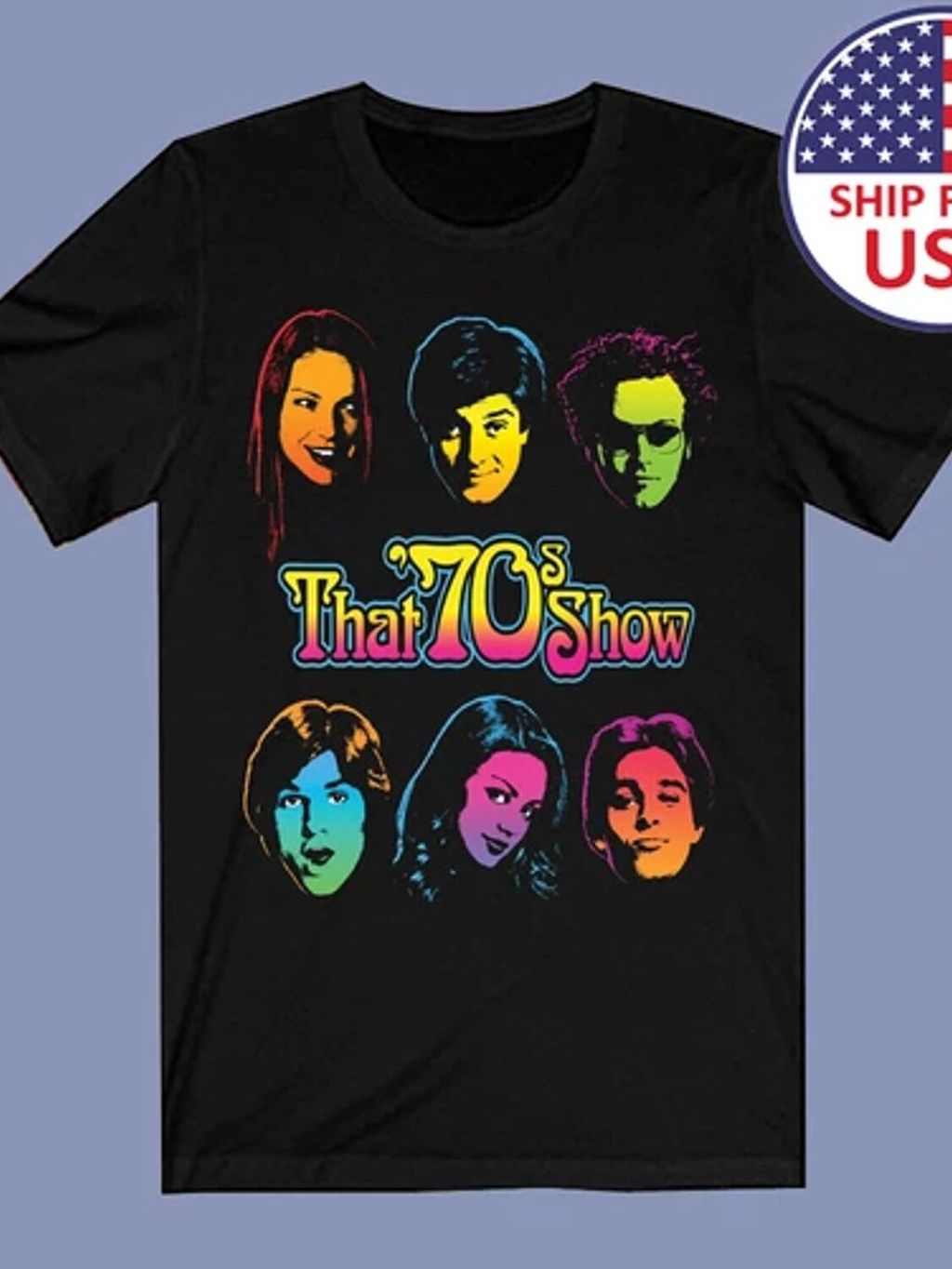 Mens Sizes S ถึง 3XL มีจําหน่ายสําหรับ Cast of That 70S Show TV Series สีดํา
