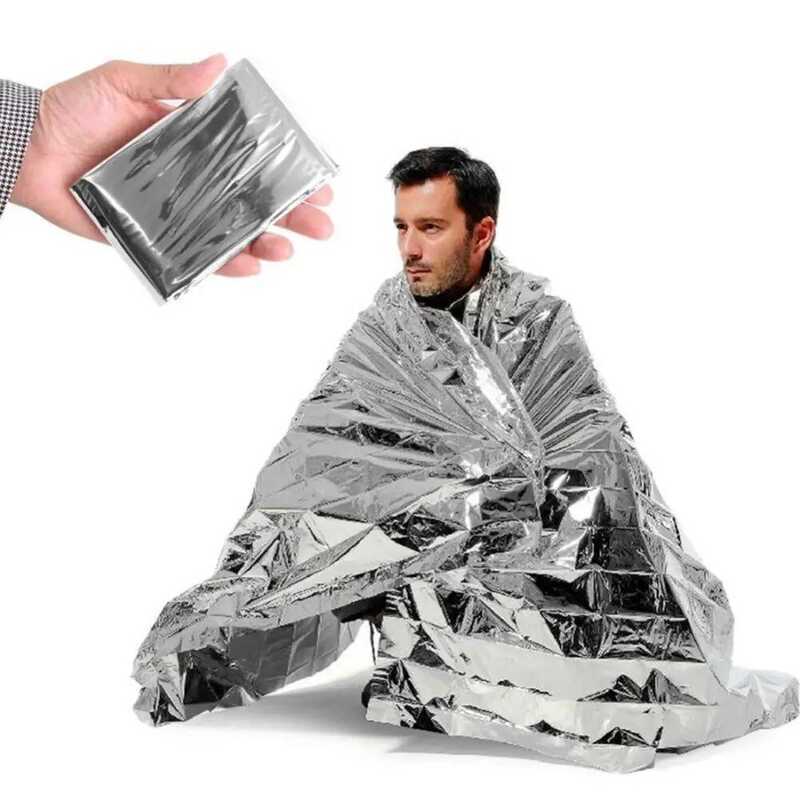 C 10Pcs Outdoor Emergency Gigantic Space Blanket Retain Heat Emergency Thermal Blanket Perfect For