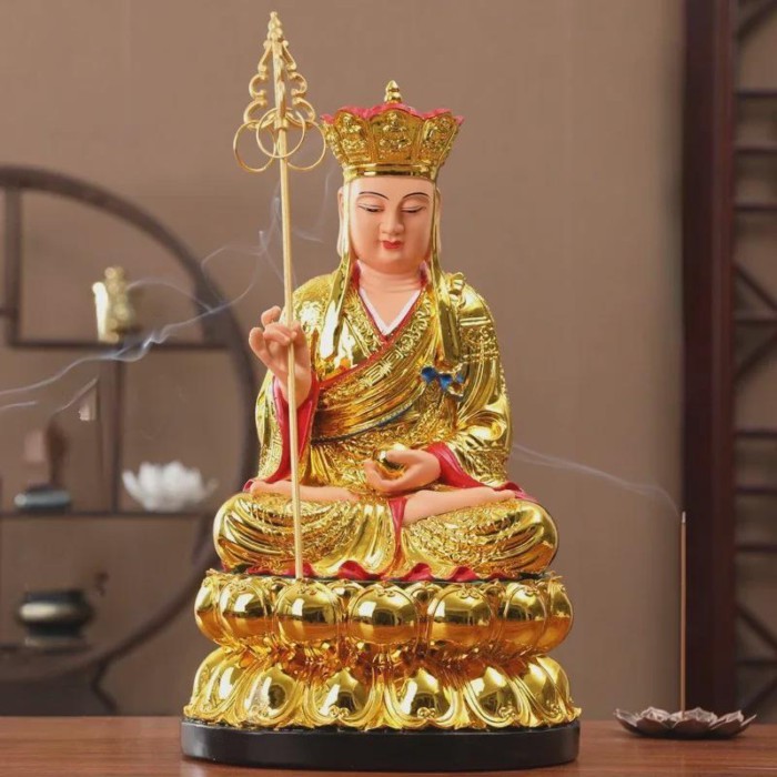 30cm / 11.8inch Buddha Statue Resin Ksitigarbha; Ksitigarbha Bodhisattva; Jizo Bodhisattva; Dizang