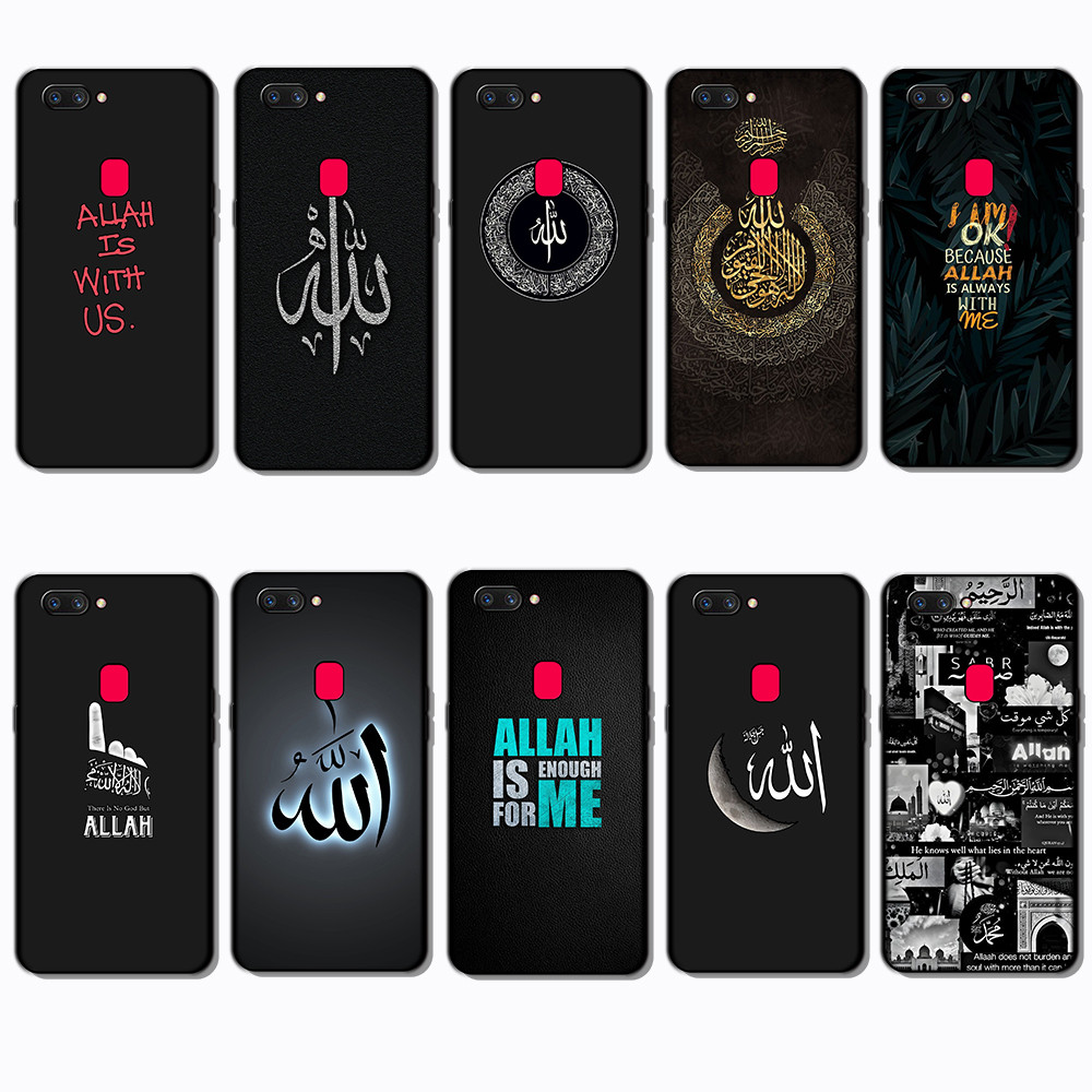 สําหรับ OPPO A1 A1K A3S A5 A5S A7 A8 A9 A11 VS10 allah Slim ขอบสีดํา TPU Soft Case | โทรศัพท์เปลือยร