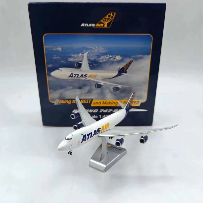 ปีกโฮแกน1: 400 ATLASBoeing747-8F โมเดลเครื่องบินโลหะผสม Atlas 747-8F Out of Print Model