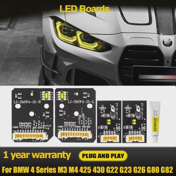 CSL For BMW 4 Series Angel Eyes DRL Yellow Lasers Boards M3 M4 425 430 G22 G23 G26 G80 G82 Daytime