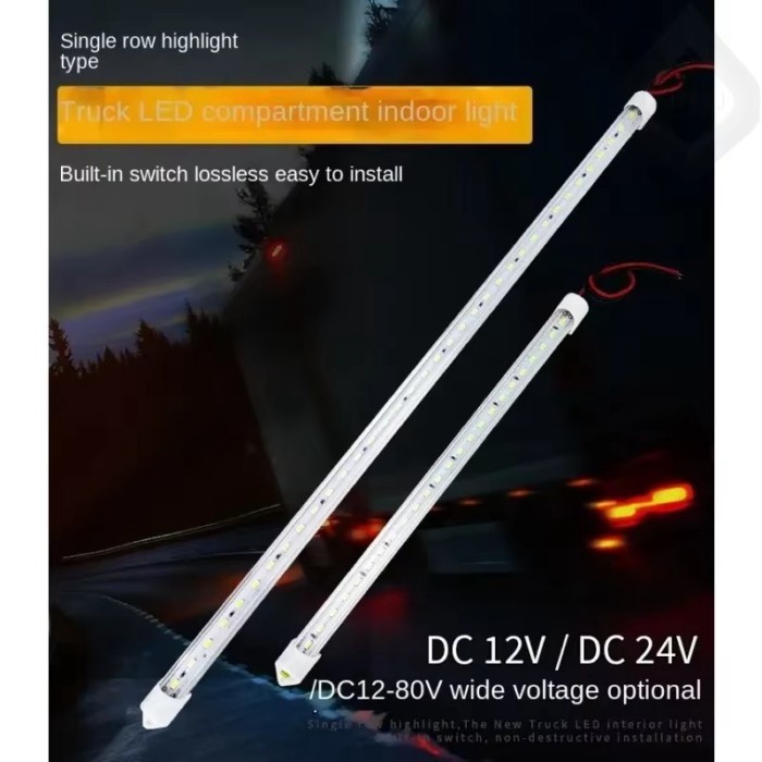 News  24V 12V Indoor Light BarBright Single Row Led Compartment Light Cab Lighting Reading Lamp Tub