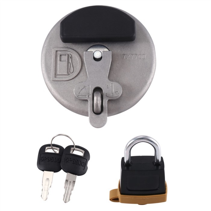 Locking Fuel Tank Cap with Padlock 7X7700 for Caterpillar CAT Dozer Excavator D6R D5C 311D 312D 320