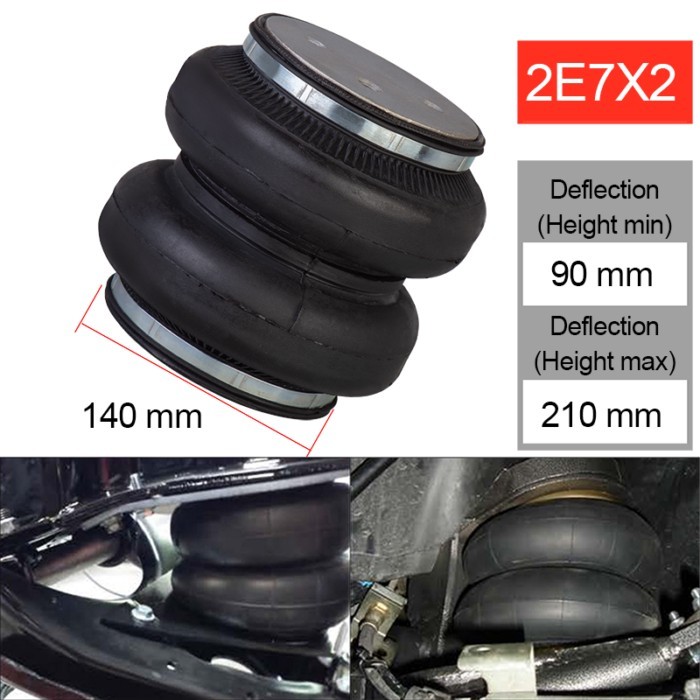 2E7X2 Air ride suspension Double convolute rubber air spring/air bag shock absorber Max Height 210m
