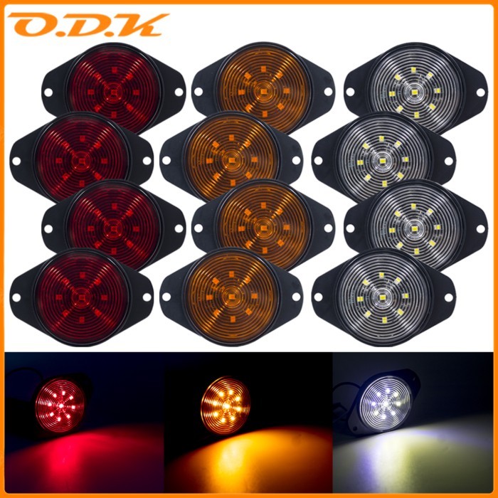 4x/6x/8x/10x 12V 24V LED Side Marker Lights Warning Taillight Auto Car External Lights For Trailer