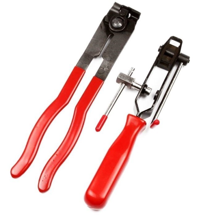 2pcs Car Tool Cable Type Hose Clamp Fixture Plus CV Connector Clamp Belt Crimping Tool With Cutter