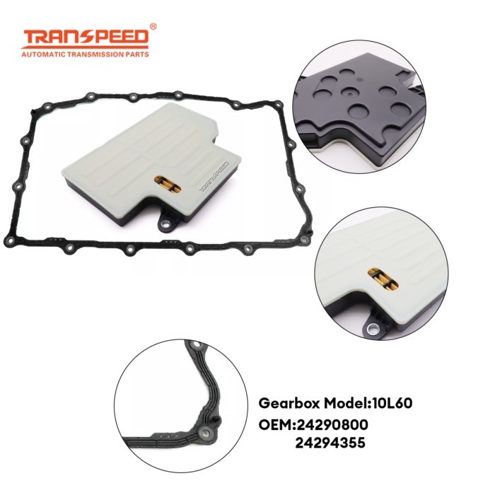 TRANSPEED 10L60 Auto Transmission Oil Filter 24290800 24294355 & Oil Pan Gasket For Cadillac CT5 CT