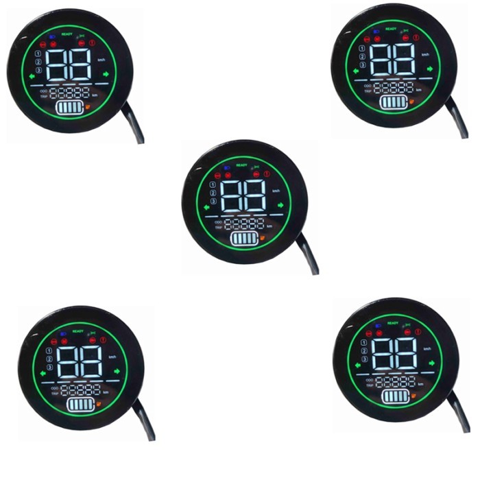5X Electric Bike Speedometer Scooter Dashboard Indicator 48V 60V 72V Lead-Acid Battery LED Instrume