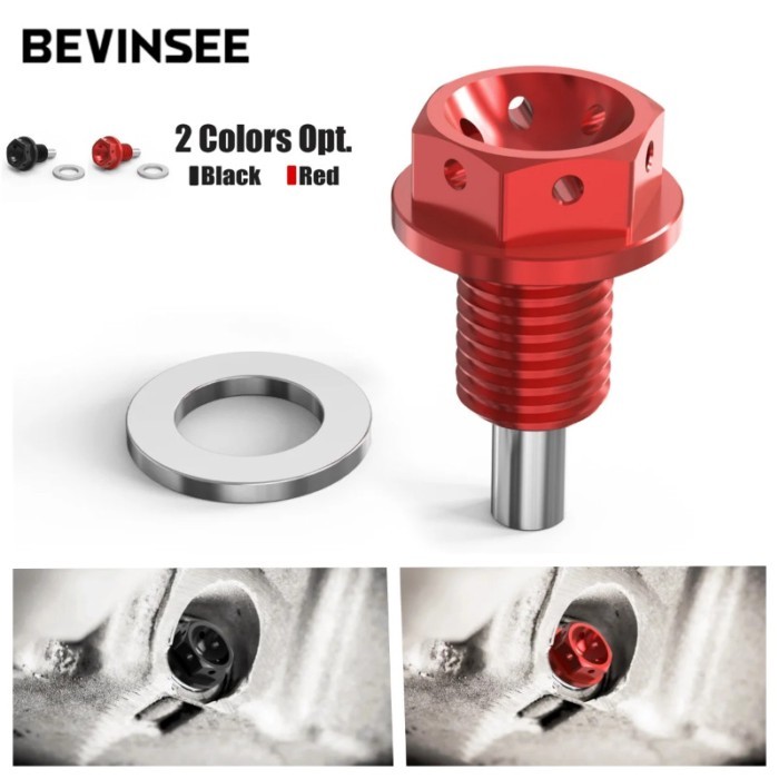 M12x1.5 Magnetic Oil Drain Plug Aluminium Oil Drain Sump Nut for BMW E46 E60 E90 E36 E39 E91 E92 E3