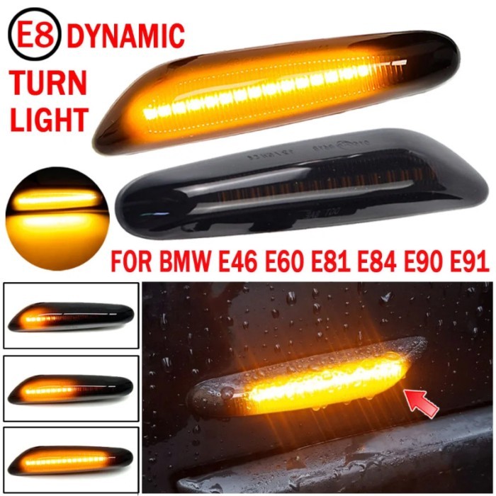 2pcs for BMW Led Dynamic Side Marker Turn Signal Light Sequential Blinker Light for E90 E91 E92 E93