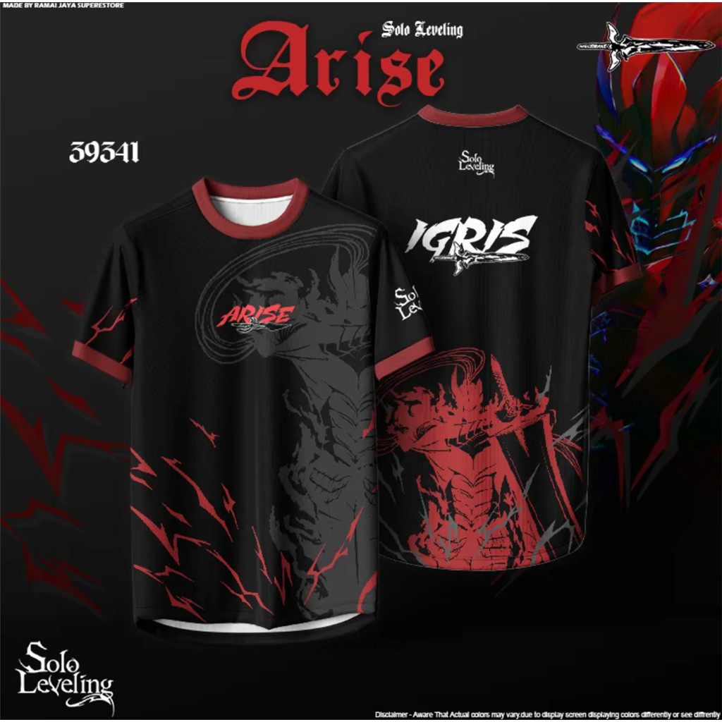 พัดลม Solo Leveling Arise IGRIS BERU ที่จําหน่ายไมโครไฟเบอร์คอกลมพิมพ์ลายดีไซน์ | พลัสไซส์

