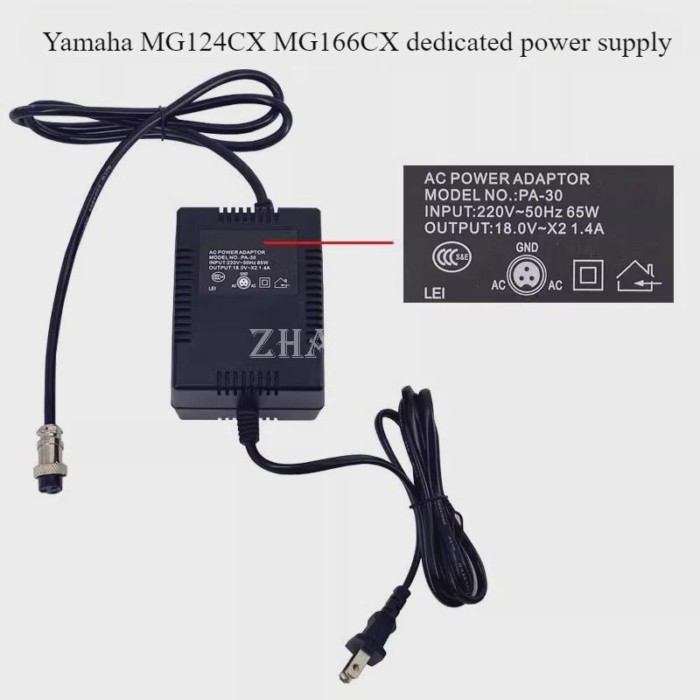 Mixing Console Power MG166CX Adapter CT80S Yamaha MG82CX Dual 18V Universal Transformer