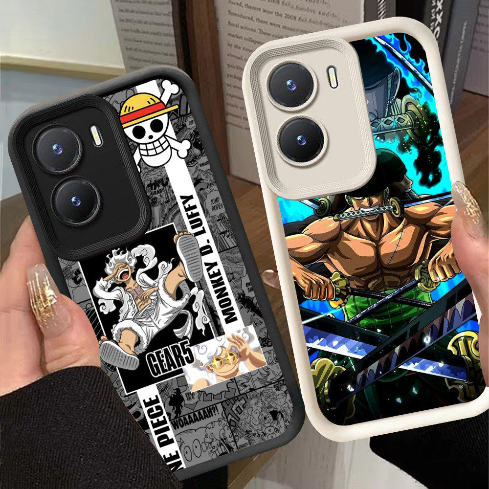 G-15 Zoro One Piece Casing สําหรับ VIVO Y55 V19 Neo T1 Y75 V17 5G สีดําและสีขาว