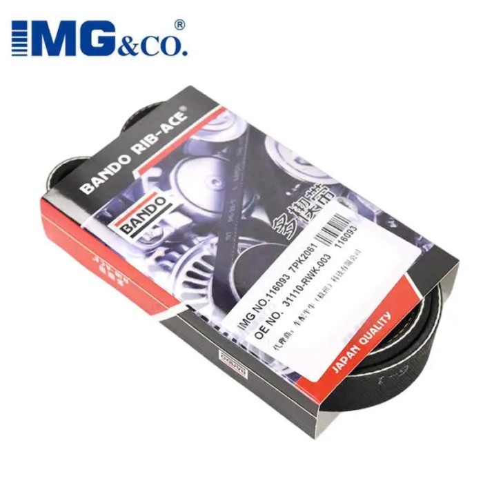 IMG R18A1 R20A1 Engine Ribbed Belt 7PK2061 For Honda CRV 2008 RW 2008 OE:31110-RWK-003