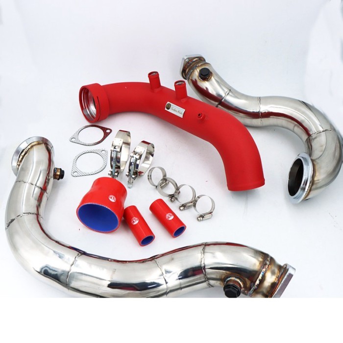 FOR N54 3.0T E82 E88 E90 E92 E8X E9X 135i 335i Intake Turbo charge pipe Cooling kit  3'' Catless Do