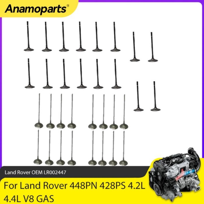 Engine Parts Intake Exhaust Valve Fit 4.2 4.4 L 448PN 428PS For 05-09 Land Rover Range Sport L319 L