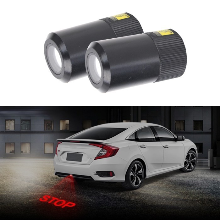 Car Rear License Plate Lights Warning Laser Tail Logo Projector Car LED Projection Light Auto Brake